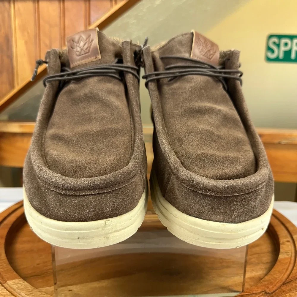 Mucho Mahalo Scott Grip Chocolate Brown Suede Chukka Boots Slip On Shoes Brown